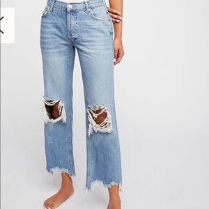 NWT Free People Maggie Mid-Rise Straight Leg Jeans